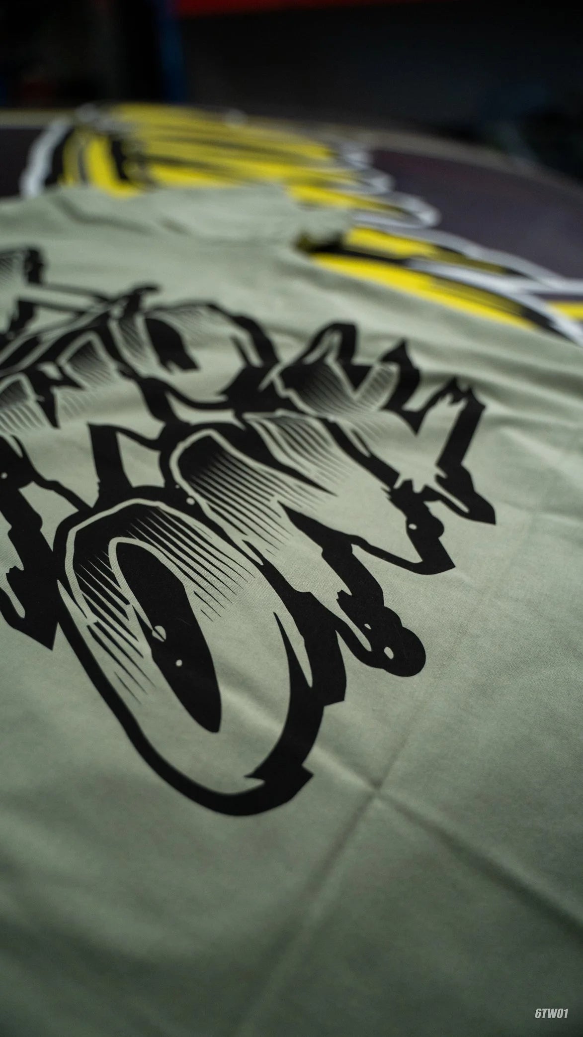 6TWO1 T Shirt Khaki Green with Black Logos (BACK PRINT!)