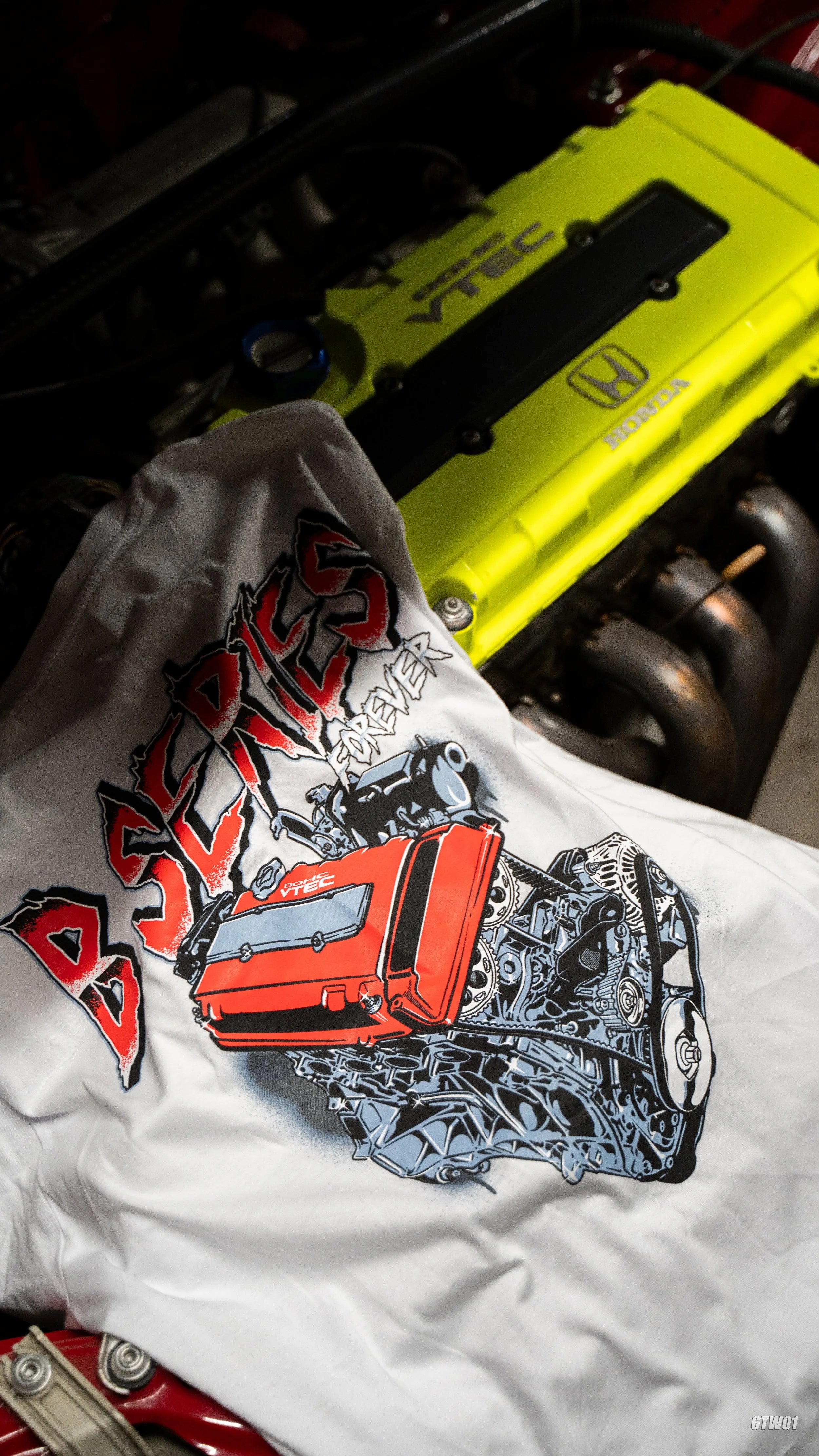 B SERIES FOREVER T Shirt WHITE Honda B Series T-Shirt | JDM Car Enthusiast Clothing | 6TWO1